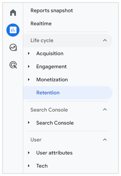 Retention Overview Navigation